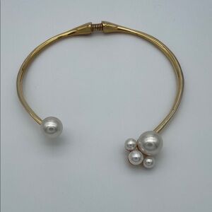 Kenneth Jay Lane Gold and Pearl Cluster Necklace